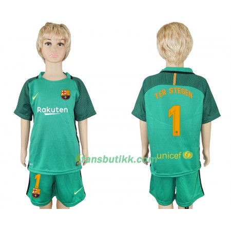 Fotballdrakt FC Barcelona Ter Stegen 1 Keeper Barn Hjemmetrøye 2017-2018 Kortermet