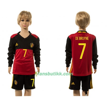 Fotballdrakt Belgia De Bruyne 7 Barn Hjemmetrøye 2016 Langermet