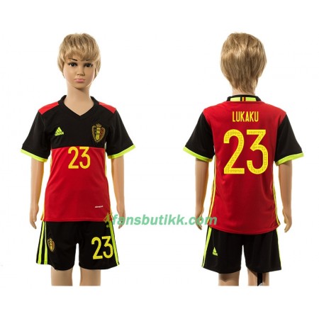 Fotballdrakt Belgia Lukaku 23 Barn Hjemmetrøye 2016 Kortermet